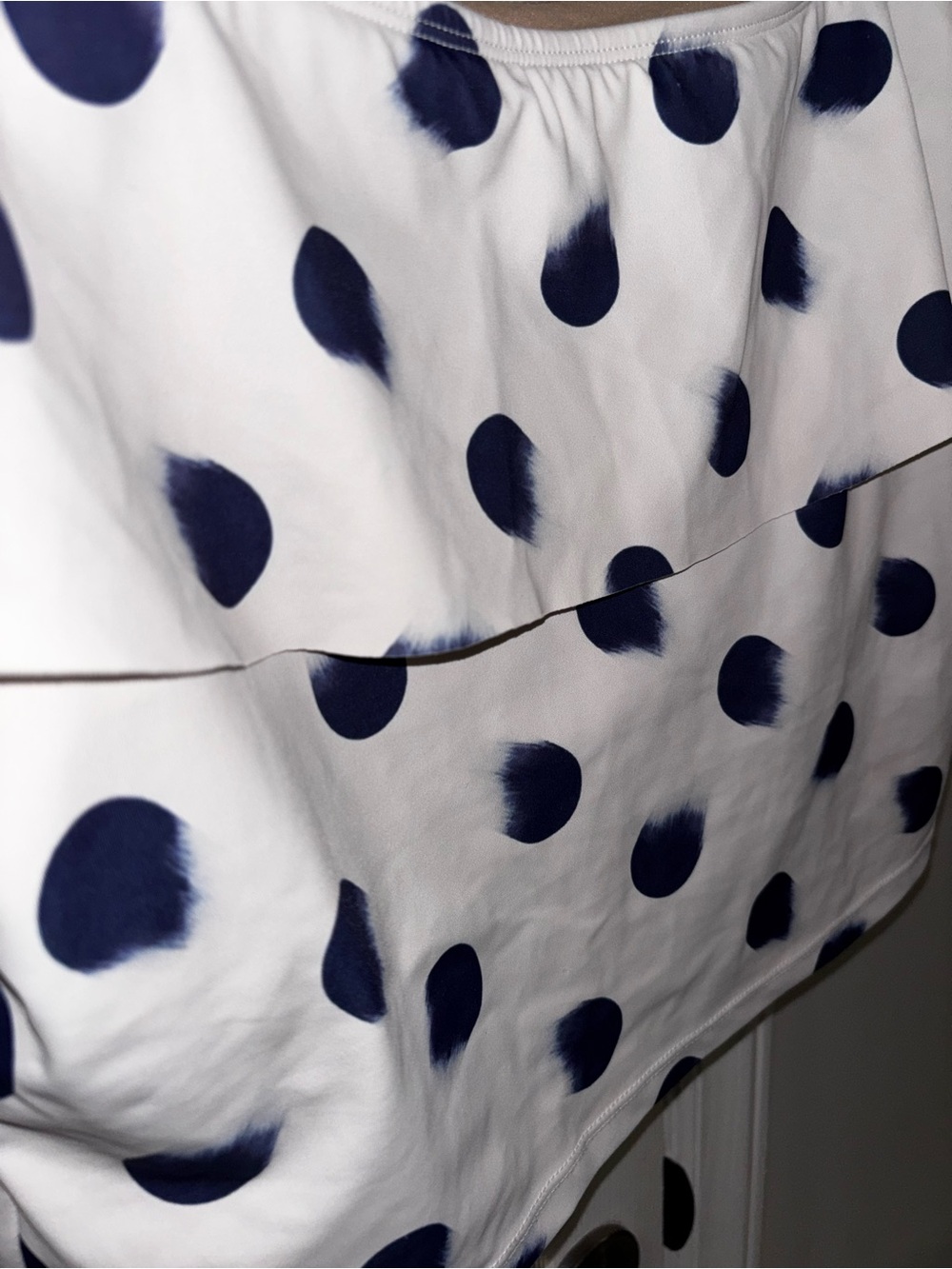 Kortni Jeane Cream Top with Indigo Polka Dots - Picture 4 of 8
